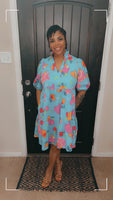 Floral Printed Tiered Mini Dress