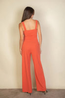 Notched neck cami jumpsuit