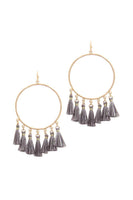 Two Tone Tassel Circle Drop Earring