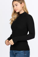 Mock Neck Viscose Sweater