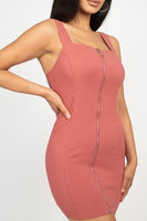 Front Zip Mini Dress