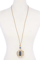 Wooden Pendant Suede Necklace