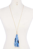 Tye Dye Fabric Tassel Necklace