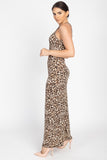 Round Neck Animal Print Maxi Dress