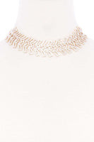 Rhinestone Wide Short Necklace
