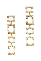 Square Rhinestone Drop Earring