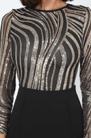Sophisticated Gold Sequins Bodice Jumpsuit