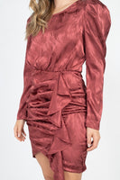 Ruching Front Wrap Mini Dress