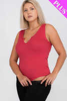 Plus Size Split Neckline Bodysuit Top