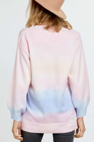 Multi Sherbet Tie Dye Color V Neck Sweater
