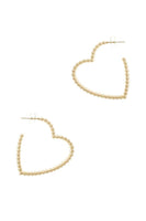 Metal Ball Line Heart Earring