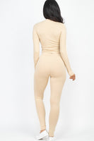 Side Striped Crop Top And Leggings Set