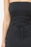 Tub Top Dress Side Mesh With Lacing