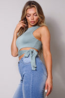 Sleeveless Cutout Side Tie Basic Top
