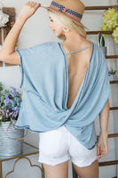 Open Back Wide Sleeve Shorsleeve Top