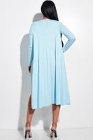 Solid Knit Sleeveless Tank Top, Tie Front Biker Shorts And Duster 3 Piece Set
