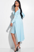 Solid Knit Sleeveless Tank Top, Tie Front Biker Shorts And Duster 3 Piece Set