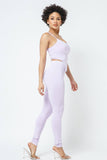 Strappy Bustier Stitch Details With Back Zipped High-waist Skinny Pants With Waist Elastic