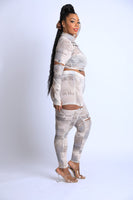 Safety Pin Detailed Cut Out Mesh Set