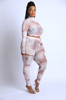 Safety Pin Detailed Cut Out Mesh Set