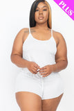 Plus Size Cami Top And Shorts Set