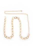 Square Link Metal Chain Belt