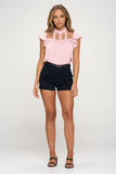 Lace Yoke Mock Neck Top