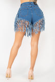Fringe Denim Shorts