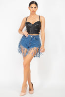 Fringe Denim Shorts