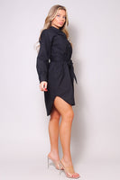 Classy Black Poplin Shirt Dress