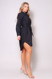 Classy Black Poplin Shirt Dress