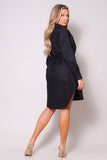 Classy Black Poplin Shirt Dress