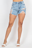 Ripped Mini Denim Shorts