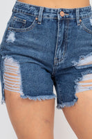 Ripped Mini Denim Shorts