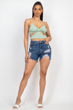 Ripped Mini Denim Shorts