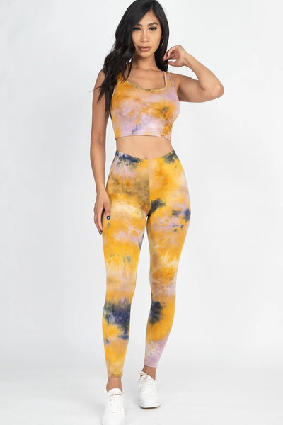Tie Dye Leggings Yoga Gym Set