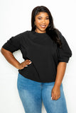 Ruched Puff Sleeve Blouse Top