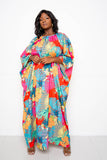 Maxi Batwing Tunic Dress With Tie Back