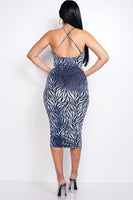 Burnout velvet spaghetti strap midi dress