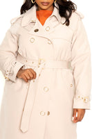 Trench Coat With Golden Button