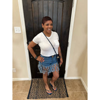 Fringe Denim Shorts