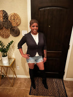 Distressed Frayed Hem Denim Shorts