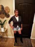 Distressed Frayed Hem Denim Shorts