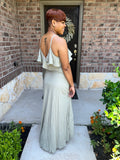 A Knit Top With Deep V Neckline And Yoke Design
