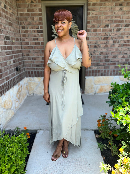 A Knit Top With Deep V Neckline And Yoke Design